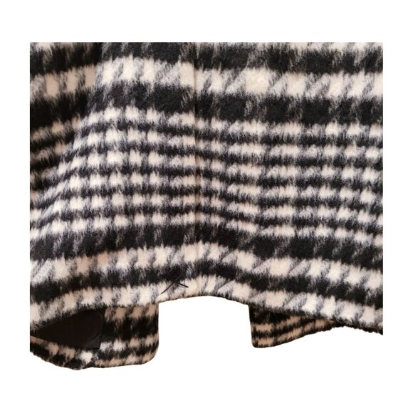 AVEC LES FILLES HOUNDSTOOTH PLAID OVERSIZED PEACOAT SIZE LARGE black & white L - Picture 11 of 12